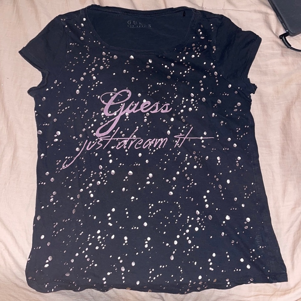 Guess. Black sparkling t-shirt